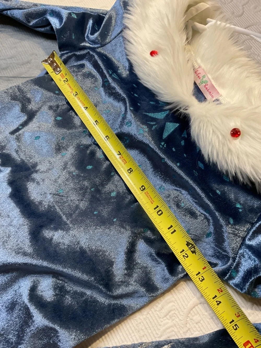 Frozen Princess Elsa Winter Princess Dress with Faux Fur Collar.